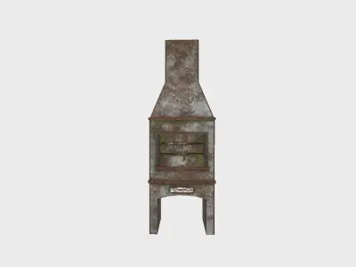 Brazilian Barbecue Grill 09 Destroyed - Interior Design Low-poly 3D model