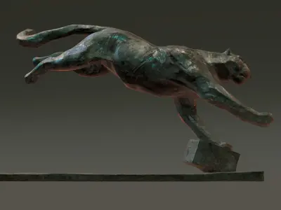 Panther Statue 3D model
