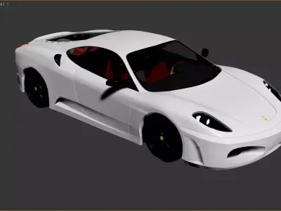 3D model of a white sports car 3D model