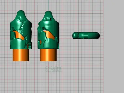 skull heads for cord bracelet 3D print model