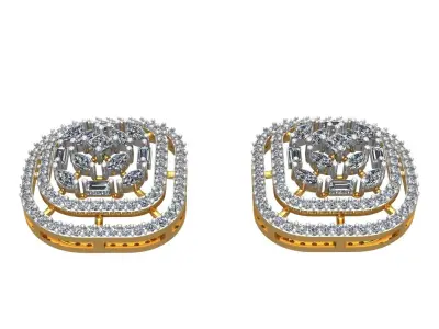 069 - Ladies Ear Ring - Ear Piece - Studds 3D print model