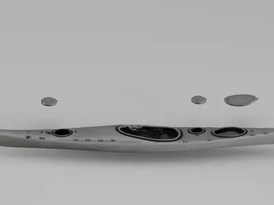 001581 Raw 3D scan of the hull of a kayak 3D print model