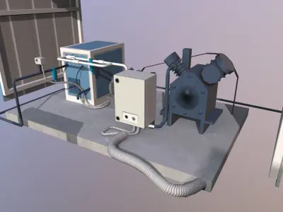 Gas Compressor Low-poly 3D model