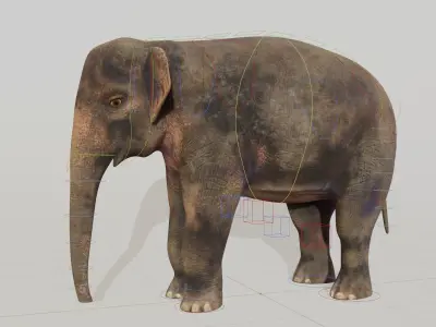 Asian elephant  Low-poly 3D model