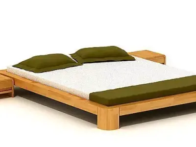 Modern Wood Bedroom Set 3D model