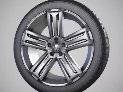 Volkswagen Scirocco R 2010 Wheel  Low-poly 3D model