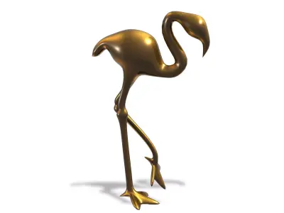 Garden Decor Flamingo Low-poly 3D model