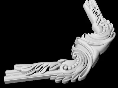 Central decor ornament for furniture 3D model 645