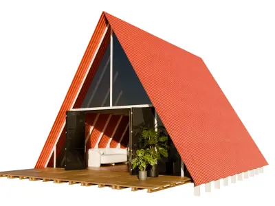Triangle House Blender 3d Low-poly 3D model