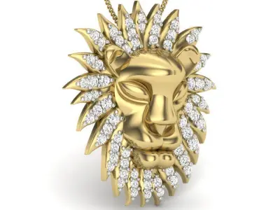 Lion Pendant 3dm render detail 3D print model 3D print model