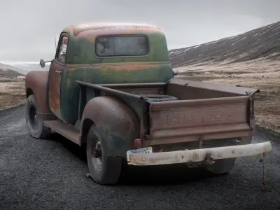 Rusted 1957 Chevrolet Truck 3D scan Low-poly 3D model