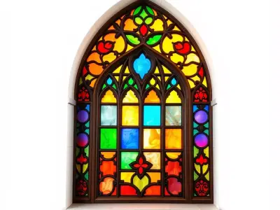 Vibrant Stained Glass Window model pack Low-poly 3D model