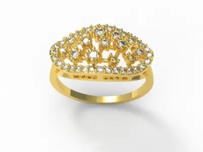 0103 - Delicate Cocktail Ladies Ring 3D print model