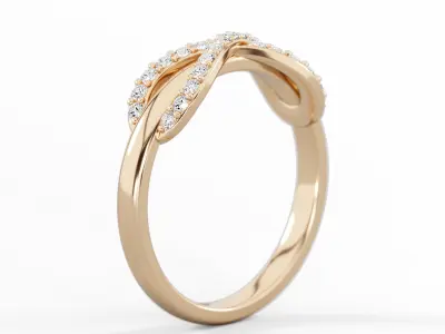 Infinity ring with stones finger size 5 3D print model