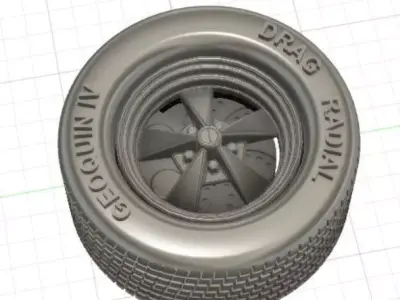 Super Sport Wheels with Tires and Brakes for 3D Print 3D print model
