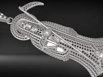 Santa Muerte Holy Death Grim Reaper Necklace Pendant Jewelry  3D print model