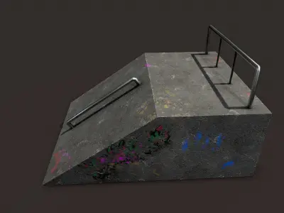 Skate ramp1 Low-poly 3D model