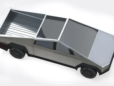 Animated Tesla Cybertruck Low-poly 3D model
