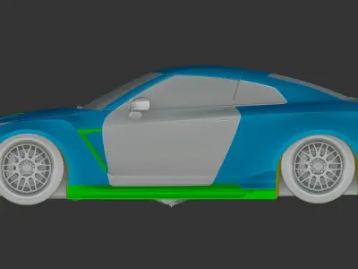 NISSAN GT-R R35 DARWIN WIDEBODYKIT Low-poly 3D model