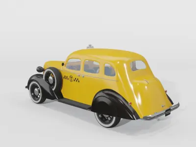 3D Dodge Sedan Taxi 3D model