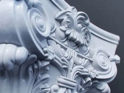 capital ornate marble column 3D model