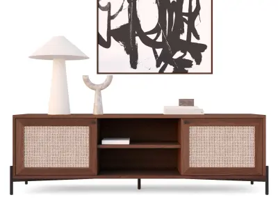 tv lowboard vienna with deco 3D model