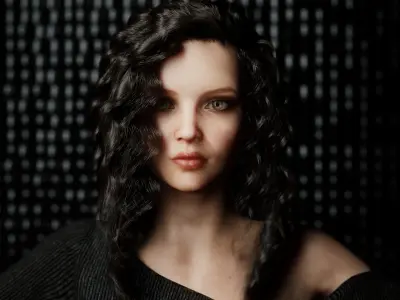 Rigged Female with Facial Blend shapes Unreal Engine and Maya Low-poly 3D model