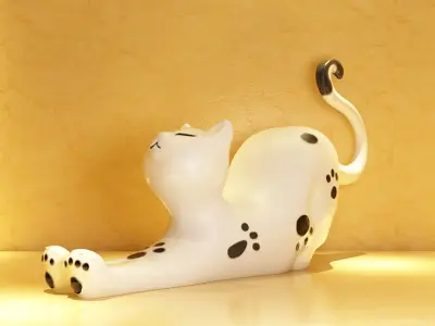 relief Kitten cat kitty lovely magnet refrigerator sculpture 3D model
