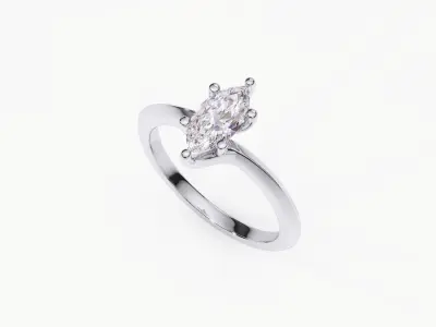 zdr140 engagement ring with marquise cut diamond 3D print model