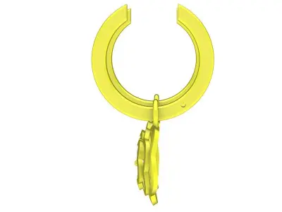 A6740 Diamond Rose Hoop Earrings 3D print model