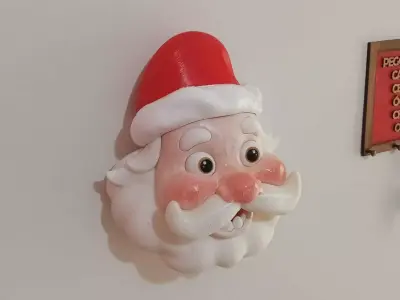 Head Santa Claus wall bust Christmas decoration 3D print model