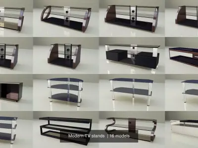 Modern TV stands  3D Model Pack