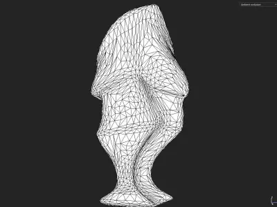 Low poly mable cave Low-poly 3D model