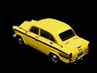 Classic Yellow Taxi 3D Model Low-poly 3D model