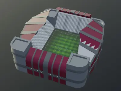 Football Stadium - Qatar Low-poly 3D model