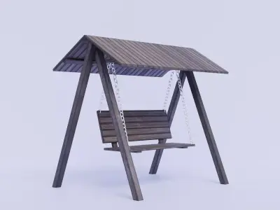 Garden swing Low-poly 3D model