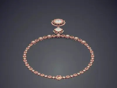 Luxury Necklace With Two Diamonds CAD 3004 3D print model