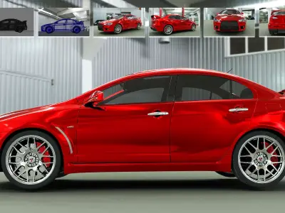 Mitsubishi Evo X JDM Style 3D model