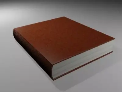 Book with cover and leather Low-poly 3D model