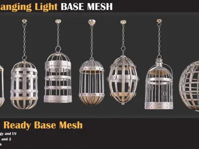 50 Hanging Cage Base Meshes - VOL 31   3D model