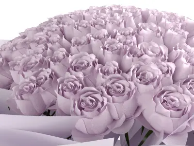 Bouquet of 100 rose roses 3D model