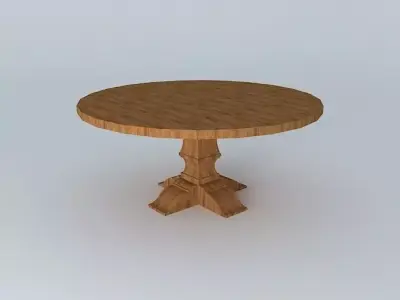 Decorated wooden dable Free 3D model
