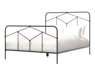 Cora Queen Black Iron Bed 3D model
