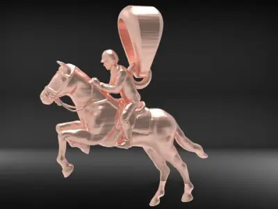 HORSE WITH JOCKEY  3D print model