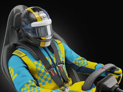 High Quality Race Driver Suit 3D model