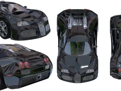 Bugatti Veyron 3D model 4