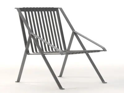 Line High-Back Metal Garden Armchair By Efasma 3D model
