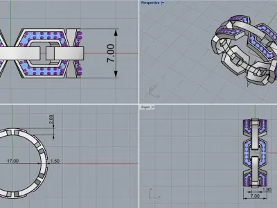 wedding ring model 647 3D print model