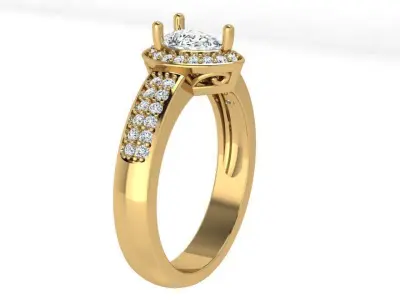 Pear Halo Ring 4164 3D print model
