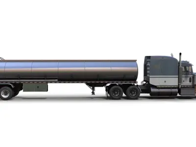 Peterbilt 379 fuel trailer Low-poly 3D model